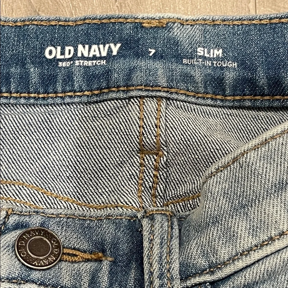 Old Navy Light Blue Kids Boys Slim Stretch Straight Jeans Size 7